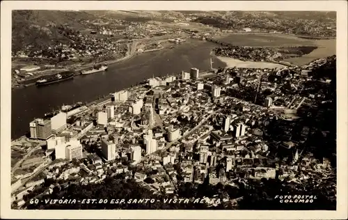 Ak Victoria Brasilien, Luftbild vom Ort