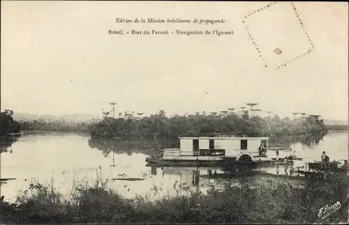 Ak Paraná Brasilien, Raddampfer