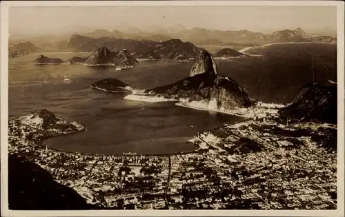 Ak Rio de Janeiro Brasilien, Botafogo visto do Corcovado