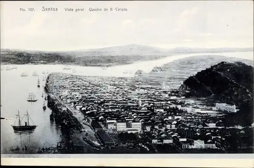 Ak Santos Brasilien, Gesamtansicht