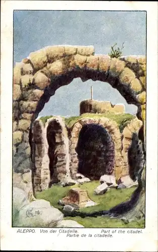 Künstler Ak Aleppo Syrien, Citadelle