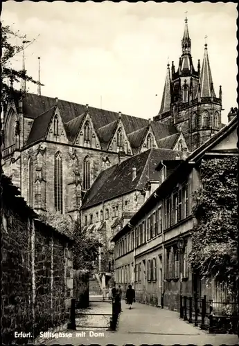 Ak Erfurt in Thüringen, Stiftsgasse mit Dom