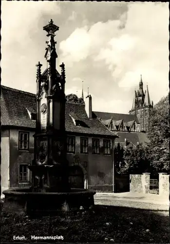 Ak Erfurt in Thüringen, Hermannsplatz, Brunnen
