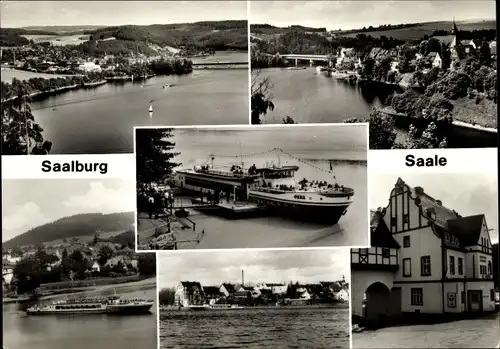 Ak Saalburg in Thüringen, Panorama, Saaletalsperre, MS Gera, Anleger, Gasthaus