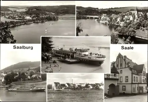 Ak Saalburg in Thüringen, Panorama, Saaletalsperre, MS Gera, Anleger, Gasthaus