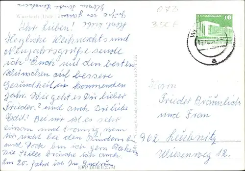 Ak Wurzbach in Thüringen, Winterpanorama