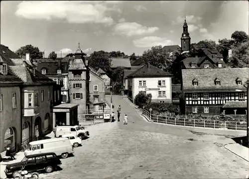 Ak Wurzbach in Thüringen, Marktplatz, Autos