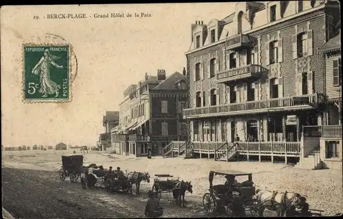 Ak Berck Plage Pas de Calais, vue générale du Grand Hôtel de la Paix