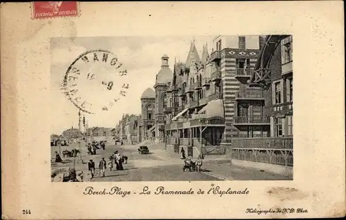 Ak Berck Plage Pas de Calais, La Promenade de l'Esplanade