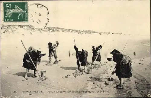 Ak Berck Plage Pas de Calais, Types de verrotier et de verrotieres