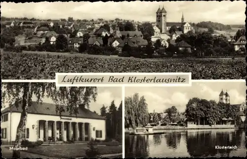 Ak Bad Klosterlausnitz in Thüringen, Klosterteich, Moorbad, Panorama vom Ort