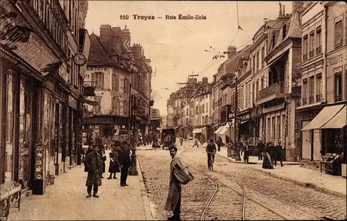 Ak Troyes Aube, Rue Emile Zola