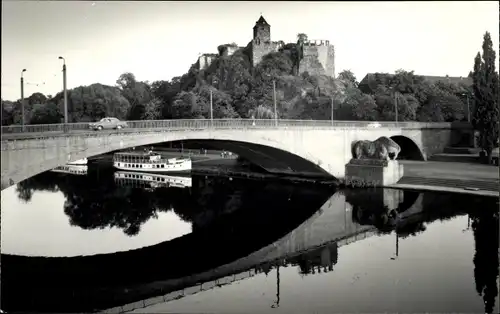 Ak Giebichenstein Halle an der Saale, Burg, Brücke, Schiff