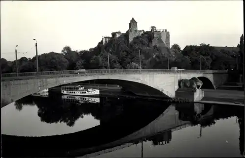 Ak Giebichenstein Halle an der Saale, Burg, Brücke, Schiff
