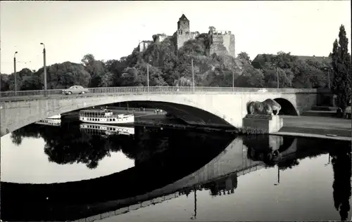 Ak Giebichenstein Halle an der Saale, Burg, Brücke, Schiff