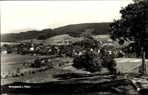 Ak Wurzbach in Thüringen, Panorama vom Ort