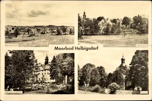 Ak Helbigsdorf Mulda in Sachsen, Gesamtansicht, SVK Erholungsheim, Kirche