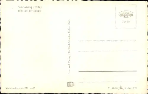 Ak Sonneberg in Thüringen, Blick von der Kappel