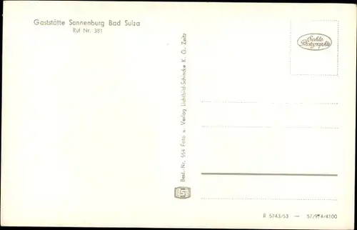 Ak Bad Sulza in Thüringen, Sonnenburg