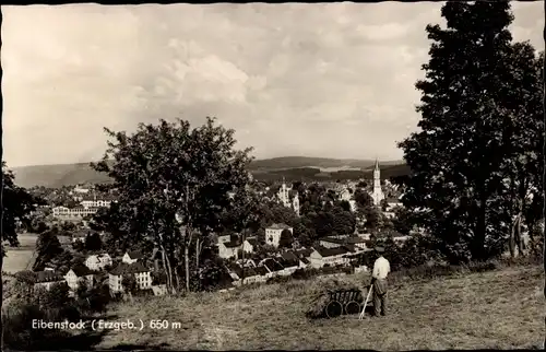 Ak Eibenstock Erzgebirge, Ortsansicht mit Kirche