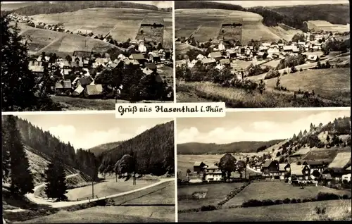 Ak Hasenthal Sonneberg in Thüringen, Panorama vom Ort