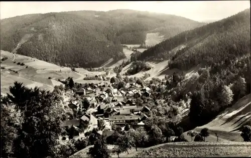 Ak Marktgölitz Probstzella Thüringen, Panorama vom Ort