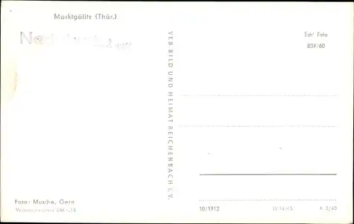 Ak Marktgölitz Probstzella Thüringen, Panorama vom Ort