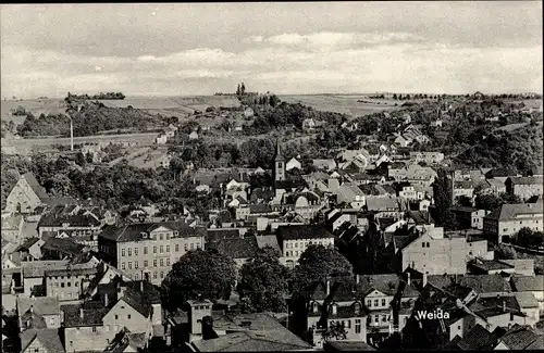 Ak Weida in Thüringen, Panorama vom Ort