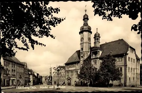 Ak Eisenberg in Thüringen, Markt mit Rathaus