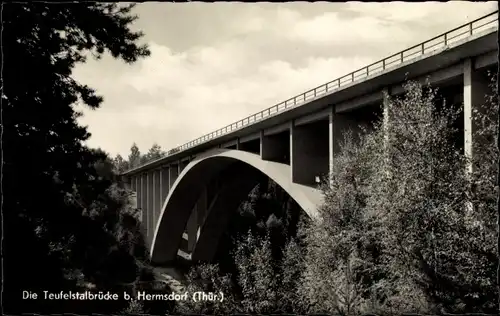 Ak Hermsdorf in Thüringen, Teufelstalbrücke