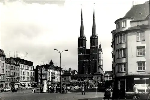 Ak Halle an der Saale, Hallmarkt, Marktkirche