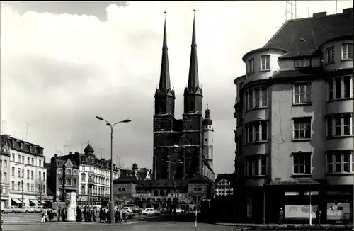 Ak Halle an der Saale, Hallmarkt, Marktkirche