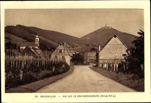 Ak Orschwiller Orschweiler Elsass Bas Rhin, Haut Koenigsbourg, Kirche