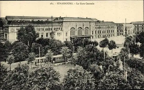 Ak Straßburg Straßburg Elsass Bas-Rhin, Hauptbahnhof