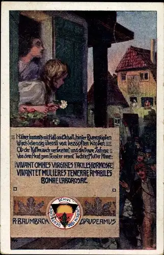Künstler Ak Deutscher Schulverein Nr. 238, Gaudeamus, R. Baumbach, Vivant Omnes Virgines