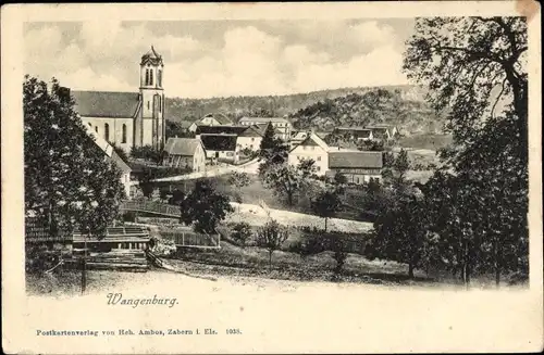 Ak Wangenbourg Wangenburg Elsass Bas Rhin, Ortsansicht, Kirche