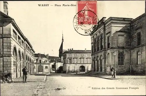Ak Wassy Haute Marne, Place Marie-Stua