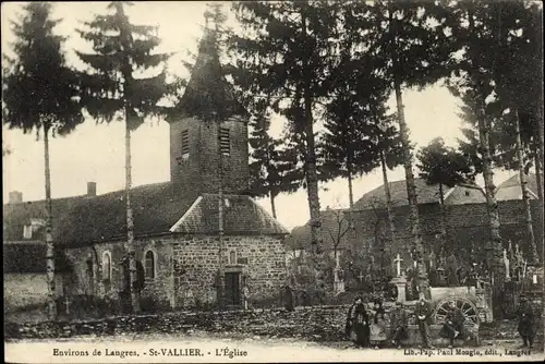 Ak Saint Vallier Haute Marne, Kirche