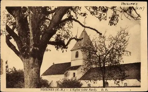 Ak Voisines Haute Marne, Die Kirche Nordküste