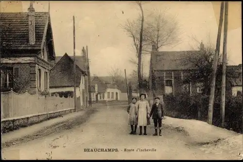 Ak Beauchamps Somme, Route d'Incheville