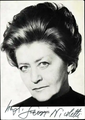 Ak Schauspielerin Susi Nicolietti, Portrait, Autogramm