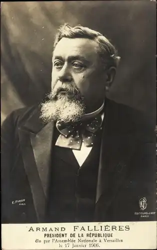 Ak Armand Fallieres, President de la Republique, Portrait