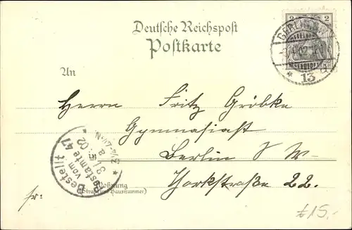 Litho Cuxhaven in Niedersachsen, Dölle's Hotel, Kriegerdenkmal, Die Alte Liebe