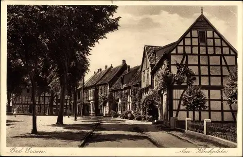 Ak Bad Essen in Niedersachsen, Am Kirchplatz, Fachwerkhaus