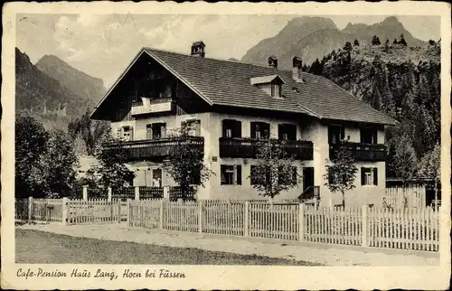 Ak Füssen im Ostallgäu, Café Pension Haus Lang