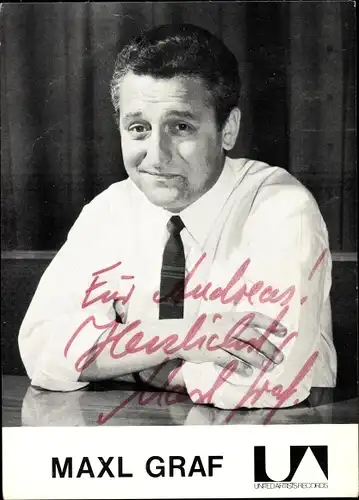 Ak Schauspieler und Sänger Maxl Graf, Portrait, Autogramm