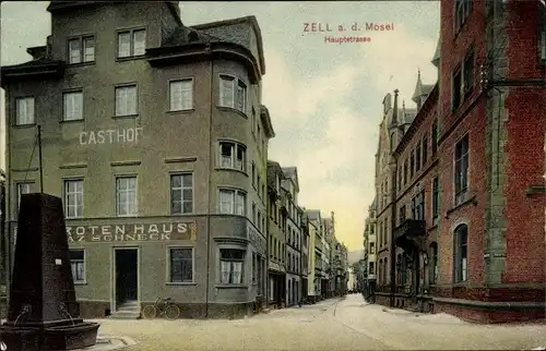 Ak Zell an der Mosel, Hauptstraße, Gasthof zum Roten Haus