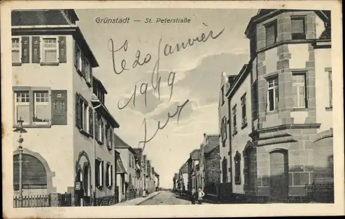 Ak Grünstadt in der Pfalz, St. Peterstraße