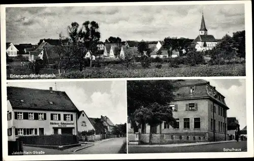 Ak Büchenbach Erlangen in Mittelfranken Bayern, Jakob-Nein-Straße, Schulhaus, Totalansicht