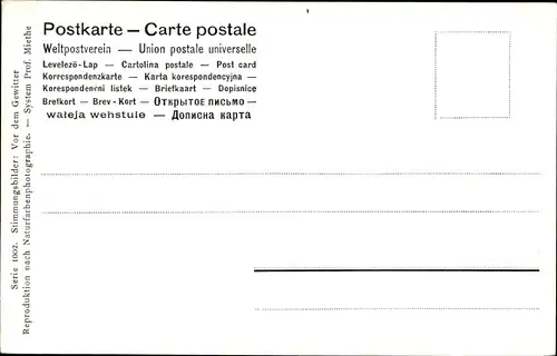 Ak Stimmungsbilder, Vor dem Gewitter, Feldweg, Reethäuser
